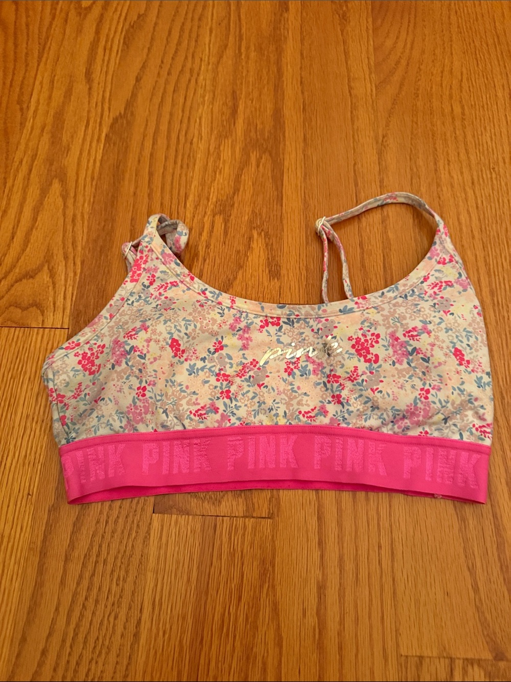 Victoria's Secret PINK Ultimate Lightly Lined‎ Floral Sports Bra Size Small